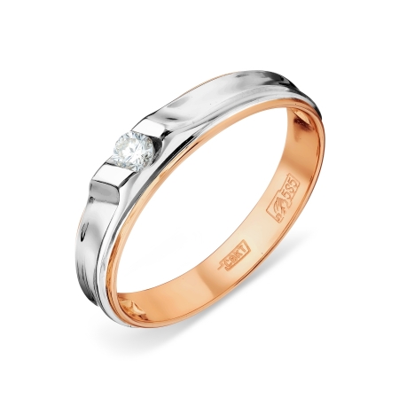 Т131011119 золотое кольцо обручальное с бриллиантом