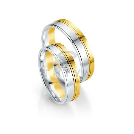 Т-27831 золотые парные обручальные кольца (ширина 5 мм.) (цена за пару)