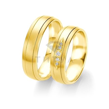 Т-28449 золотые парные обручальные кольца (ширина 6 мм.) (цена за пару)