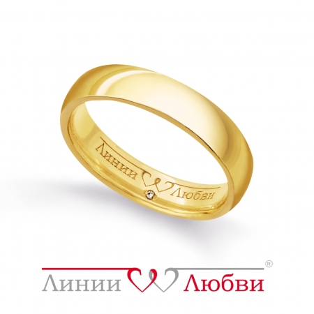 Россия Золотое обручальное кольцо с бриллиантом