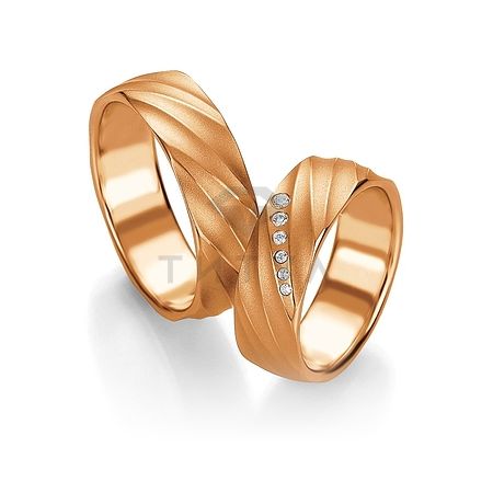 Т-28569 золотые парные обручальные кольца (ширина 7 мм.) (цена за пару)