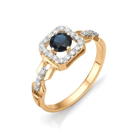 11412-102 золотое кольцо с сапфиром и бриллиантами