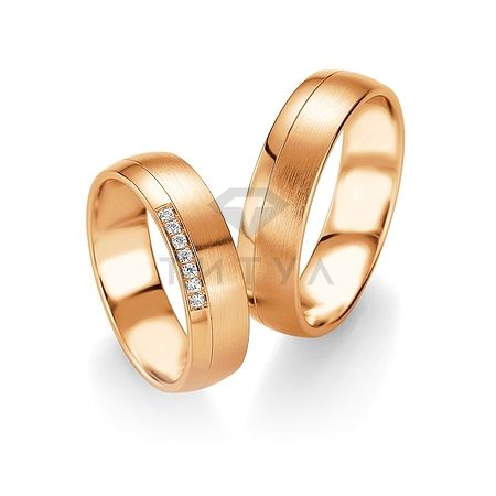 Т-28284 золотые парные обручальные кольца (ширина 6 мм.) (цена за пару)