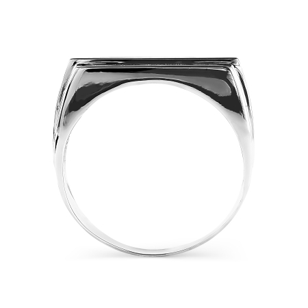 Т352044307 мужское кольцо из белого золота с эмалью и фианитами