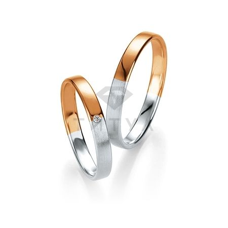 Т-26840 золотые парные обручальные кольца (ширина 3 мм.) (цена за пару)