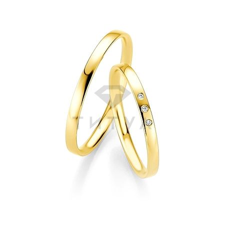 Золотые парные обручальные кольца (ширина 2 мм.) (цена за пару)