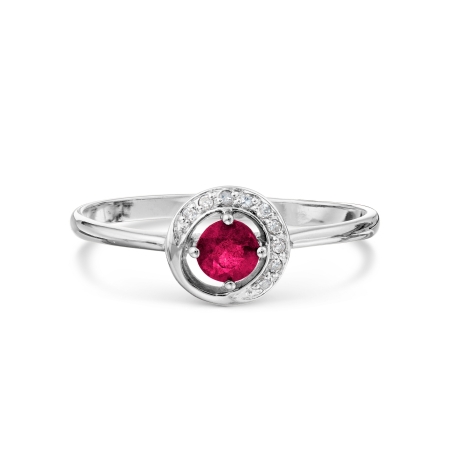 Т301015768 кольцо с рубином и бриллиантами