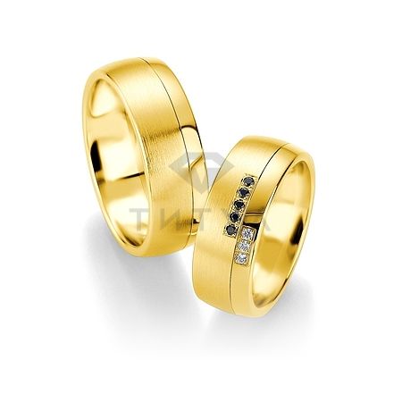 Т-28990 золотые парные обручальные кольца (ширина 8 мм.) (цена за пару)