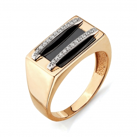 Т131043139 золотое мужское кольцо с бриллиантами, эмалью