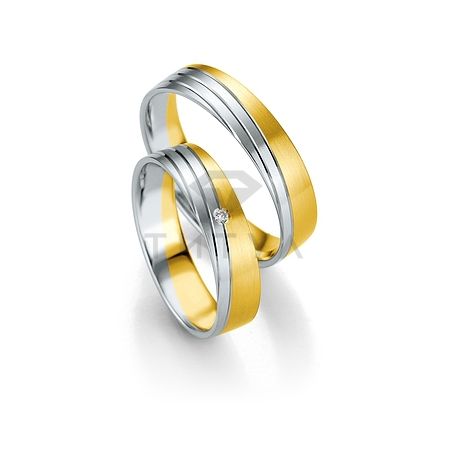 Т-27601 золотые парные обручальные кольца (ширина 5 мм.) (цена за пару)