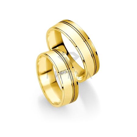 Т-27614 золотые парные обручальные кольца (ширина 6 мм.) (цена за пару)