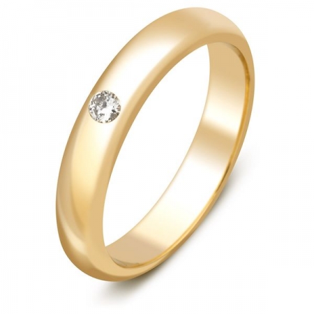 Ювелирная компания «ТИТУЛ» Обручальное кольцо из жёлтого золота с бриллиантом