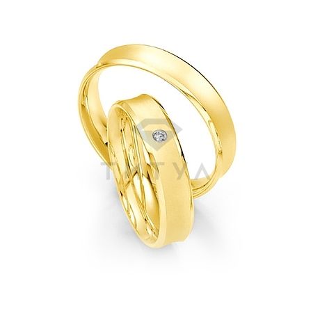 Т-27276 золотые парные обручальные кольца (ширина 5 мм.) (цена за пару)