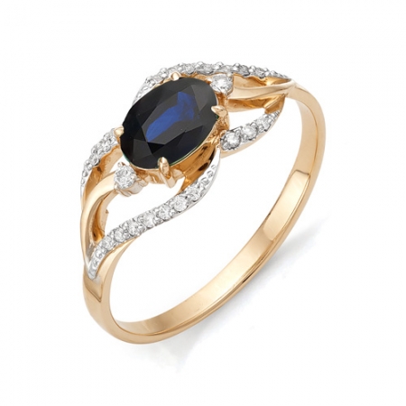 11461-102 золотое кольцо с сапфиром и бриллиантами