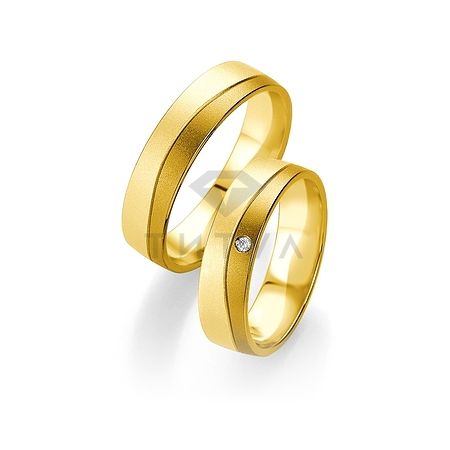Т-27842 золотые парные обручальные кольца (ширина 5 мм.) (цена за пару)