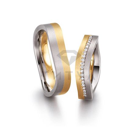 Т-28915 золотые парные обручальные кольца (ширина 5 мм.) (цена за пару)