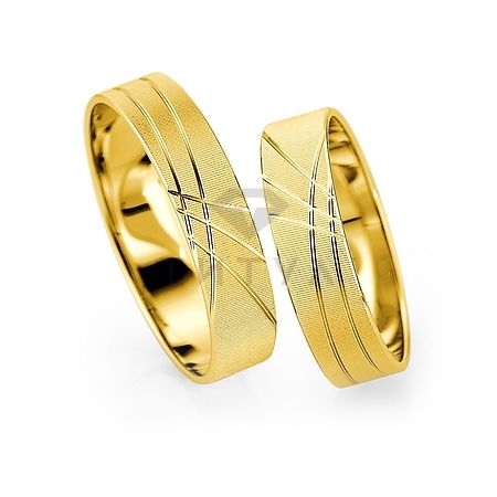 Т-26780 золотые парные обручальные кольца (ширина 5 мм.) (цена за пару)
