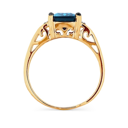 Т141016245 золотое кольцо с топазом, бриллиантами