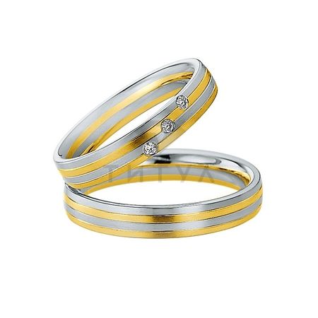 Т-27904 золотые парные обручальные кольца (ширина 4 мм.) (цена за пару)