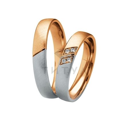 Т-27364 золотые парные обручальные кольца (ширина 4 мм.) (цена за пару)