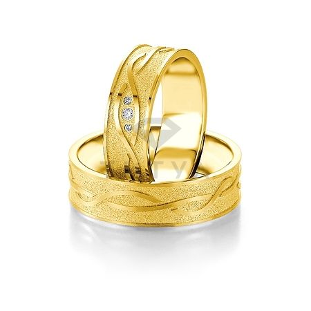 Т-28148 золотые парные обручальные кольца (ширина 6 мм.) (цена за пару)