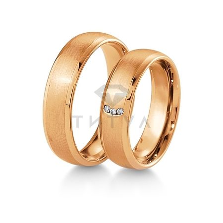 Т-28584 золотые парные обручальные кольца (ширина 6 мм.) (цена за пару)