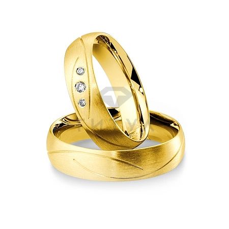 Т-27650 золотые парные обручальные кольца (ширина 5 мм.) (цена за пару)
