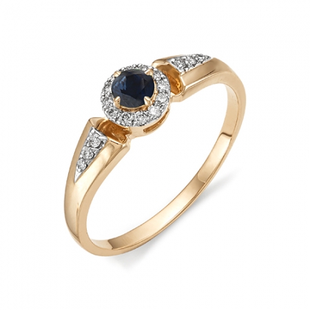 11563-102 золотое кольцо с сапфиром и бриллиантами