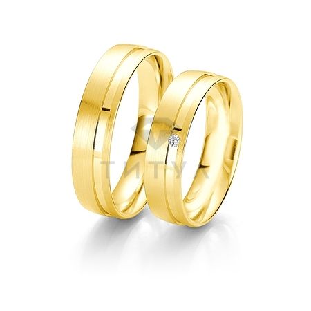 Т-27388 золотые парные обручальные кольца (ширина 5 мм.) (цена за пару)