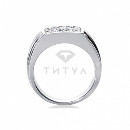 М-12680 мужское кольцо из белого золота с муассанитами