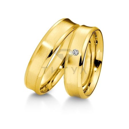 Т-28219 золотые парные обручальные кольца (ширина 5 мм.) (цена за пару)