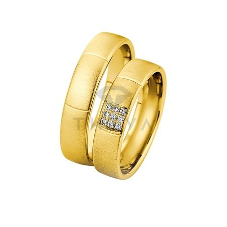 Т-27847 золотые парные обручальные кольца (ширина 5 мм.) (цена за пару)