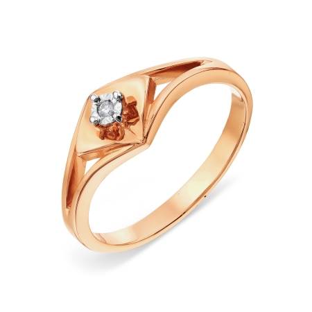 Т145611635 золотое кольцо с бриллиантом