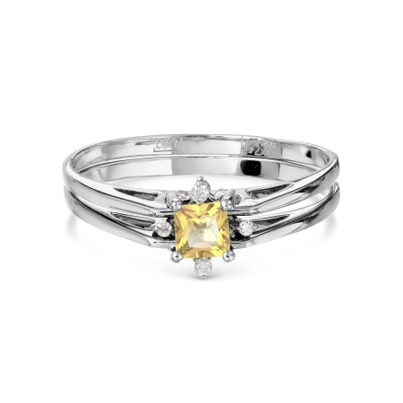 Т331017094 кольцо с цитрином и бриллиантами