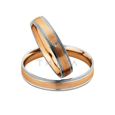Т-27399 золотые парные обручальные кольца (ширина 4 мм.) (цена за пару)