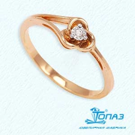 Т145611594 золотое кольцо с бриллиантом