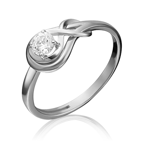 Кольцо из белого золота со Swarovski Zirconia