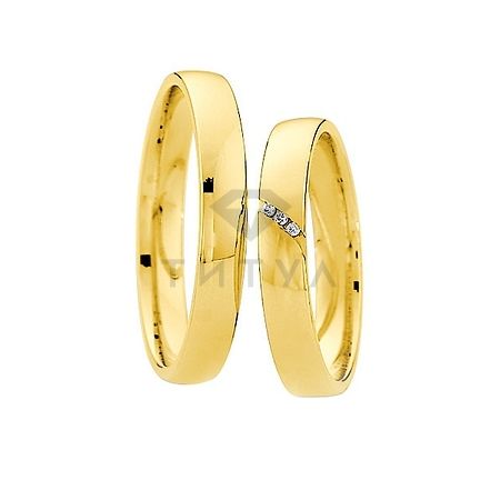 Т-26829 золотые парные обручальные кольца (ширина 3 мм.) (цена за пару)