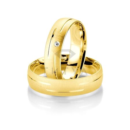 Т-27116 золотые парные обручальные кольца (ширина 5 мм.) (цена за пару)