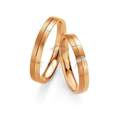 Т-27142 золотые парные обручальные кольца (ширина 3 мм.) (цена за пару)