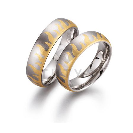 Т-28515 золотые парные обручальные кольца (ширина 6 мм.) (цена за пару)