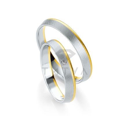 Т-26832 золотые парные обручальные кольца (ширина 3 мм.) (цена за пару)