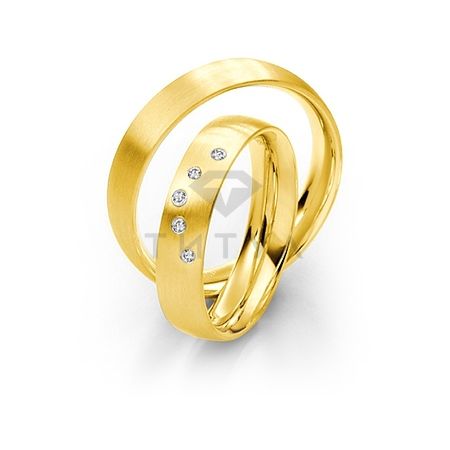 Т-28183 золотые парные обручальные кольца (ширина 5 мм.) (цена за пару)