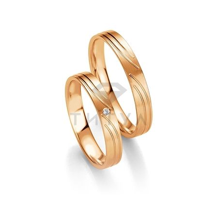Т-26860 золотые парные обручальные кольца (ширина 3 мм.) (цена за пару)