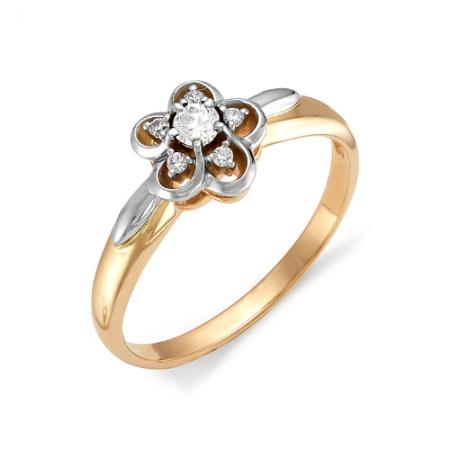 11618-100 золотое кольцо в виде цветка с бриллиантами