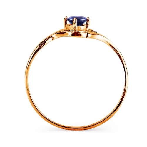 Золотое кольцо с сапфиром, бриллиантами