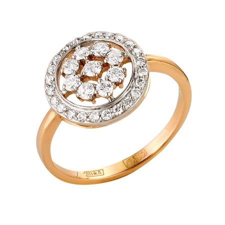 Т-12915 золотое кольцо с бриллиантами