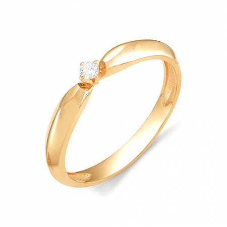 Кольцо из золота с маленьким бриллиантом