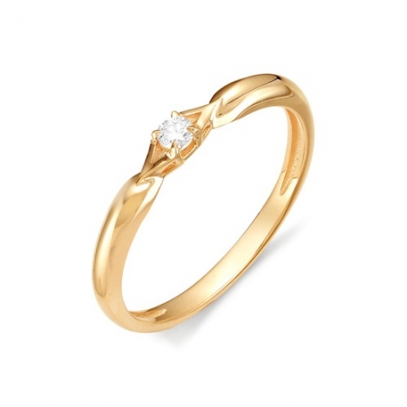 Кольцо из золота с маленьким бриллиантом