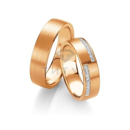 Т-28705 золотые парные обручальные кольца (ширина 6 мм.) (цена за пару)